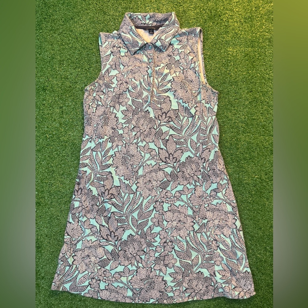 Lands End Floral Sleeveless Dress